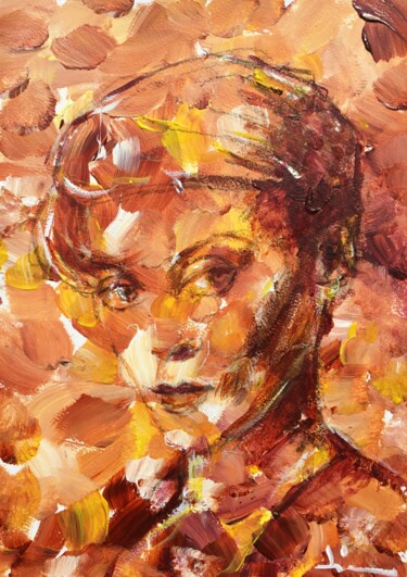 Peinture intitulée "Dans les flammes" par Dominique Dève, Œuvre d'art originale, Acrylique