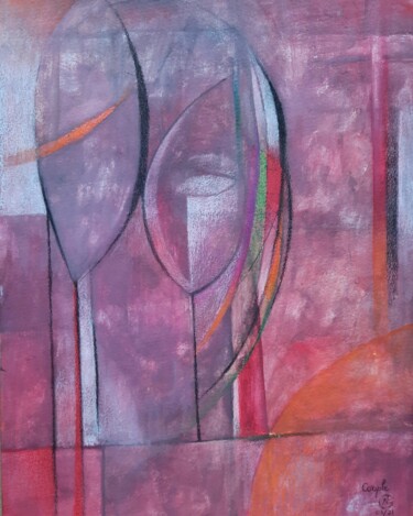 Peinture intitulée "Couple" par Nathalie Gautier, Œuvre d'art originale, Aquarelle