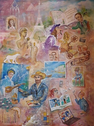 Painting titled "Les Arts" by Christian Eprinchard, Original Artwork, Acrylic Mounted on artwork_cat.