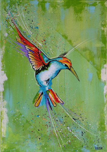 绘画 标题为“Hummingbird - 1” 由Livien Rózen, 原创艺术品, 丙烯