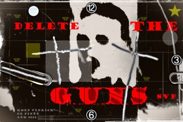 제목이 "DELETE THE GUNS SVP"인 디지털 아트 Koen Vlerick로, 원작, 2D 디지털 작업