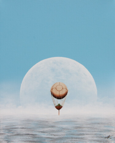 Painting titled "Encelade 1" by Pascal Genevois, Original Artwork, Acrylic Mounted on Wood Stretcher frame