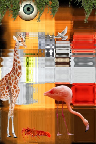 Arts numériques intitulée "ZOOLOGIQUE PARK" par Gaudi .C, Œuvre d'art originale, Travail numérique 2D