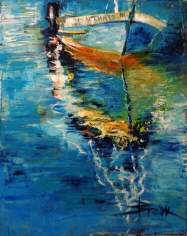 绘画 标题为“BLUE BOAT” 由Sonja Brzak, 原创艺术品, 油