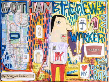 Peinture intitulée "The new yorker" par Tarek Ben Yakhlef, Œuvre d'art originale, Acrylique