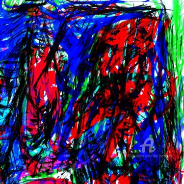 Painting titled "Begegnung im Wald -…" by Otto Frühwach, Original Artwork, Acrylic