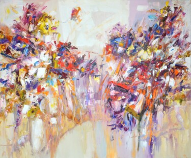「Abstraction 20」というタイトルの絵画 Iryna Kastsovaによって, オリジナルのアートワーク, オイル ウッドストレッチャーフレームにマウント