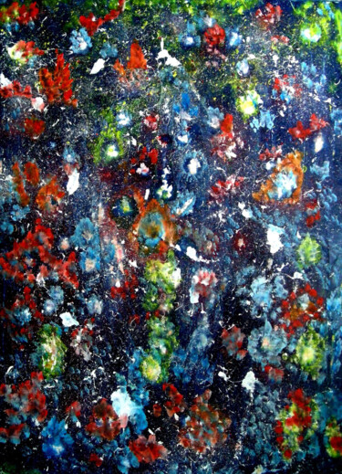 绘画 标题为“Fiori spaziali (140…” 由Paul Bonnie Kent, 原创艺术品, 油