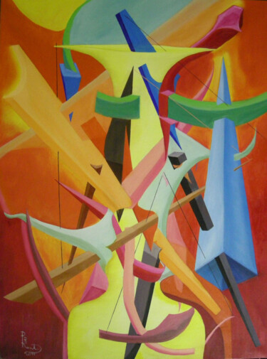 Pittura intitolato "Visi in Profilo Lui…" da Paul Bonnie Kent, Opera d'arte originale, Olio