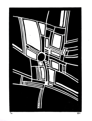 Printmaking titled "Gueule d'argile" by Henry Bartonnier, Original Artwork, Linocuts