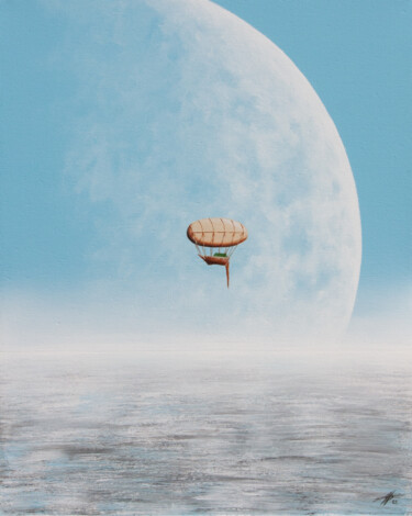 Painting titled "Encelade 2" by Pascal Genevois, Original Artwork, Acrylic Mounted on Wood Stretcher frame