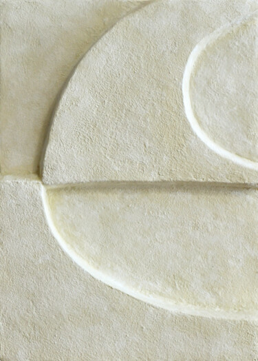 Relief from the Santorini collection №2 sandy "Relief from the San…" başlıklı Heykel Julie Max tarafından, Orijinal sanat, Alçı Ahşap Sedye çerçevesi üzerine monte edilmiş