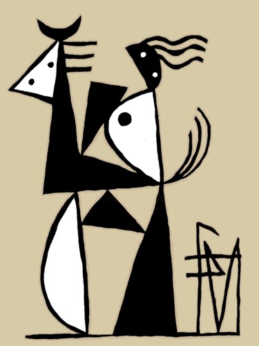 Digital Arts με τίτλο "la cavalière" από Franck Vidal, Αυθεντικά έργα τέχνης, Ψηφιακή ζωγραφική