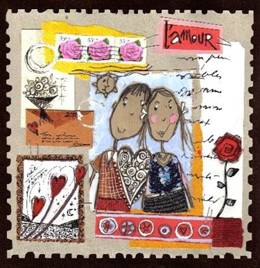 Peinture intitulée "L'AMOUR" par Catherine Suchocka, Œuvre d'art originale