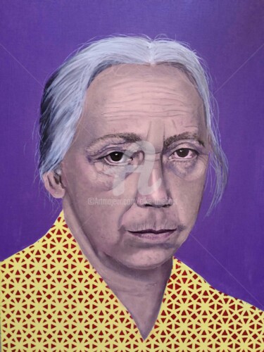 Peinture intitulée "Visage 19 (Hommage…" par Elke Thiébaut, Œuvre d'art originale, Huile