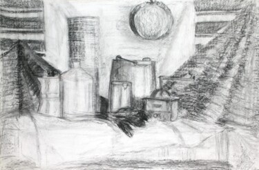图画 标题为“Still Life with Cof…” 由Pamela Rys, 原创艺术品, 木炭