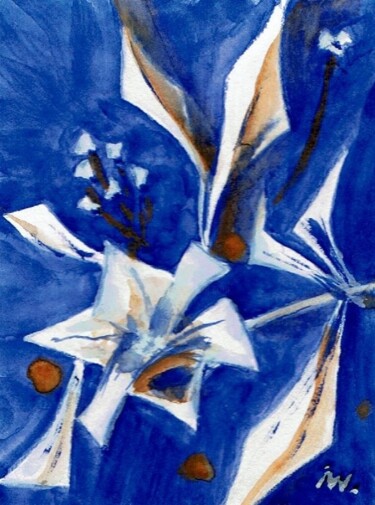 绘画 标题为“"Eine Lilie schön a…” 由Ingrid Edith Wekel, 原创艺术品, 水彩