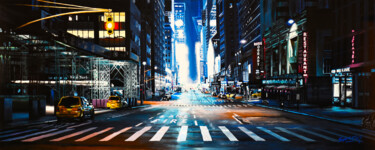 Pittura intitolato "New York #22" da Sócrates Rízquez, Opera d'arte originale, Smalto Montato su Telaio per barella in legno
