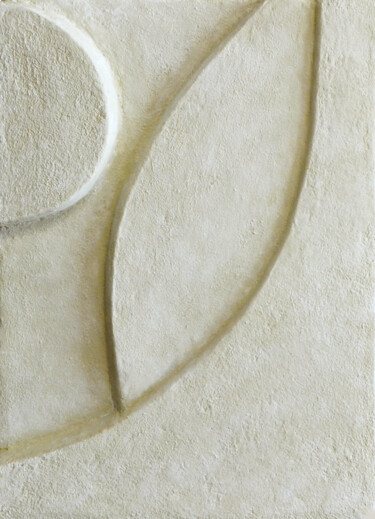 Relief from the Santorini collection №3 sandy 雕塑 标题为“Relief from the San…” 由Julie Max, 原创艺术品, 石膏 安装在木质担架架上