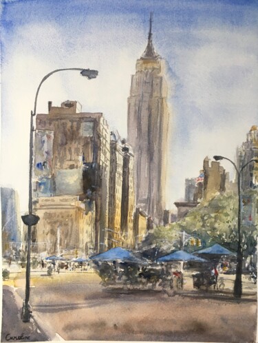 「Empire State Buildi…」というタイトルの絵画 Caroline Guizouarnによって, オリジナルのアートワーク, 水彩画