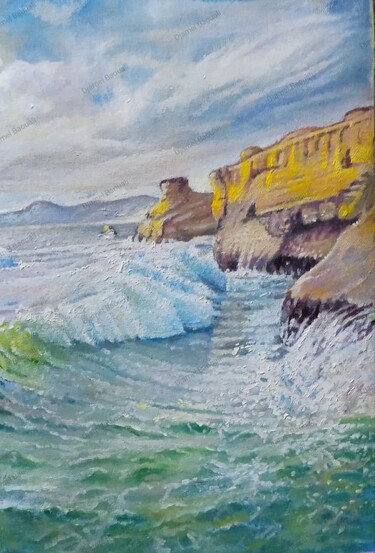 Peinture intitulée "Marine" par Djamel Baouali, Œuvre d'art originale, Huile