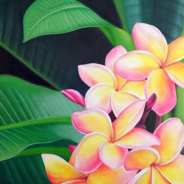 Peinture intitulée "Frangipani" par Aline Belliard, Œuvre d'art originale, Acrylique