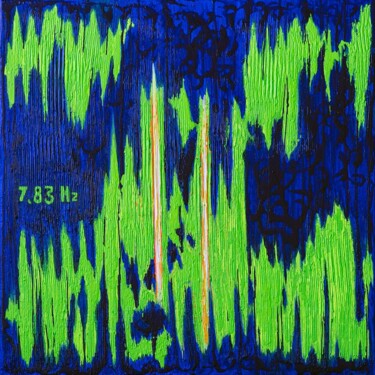绘画 标题为“Earth's Pulse 2” 由Mag Blue, 原创艺术品, 丙烯 安装在木质担架架上