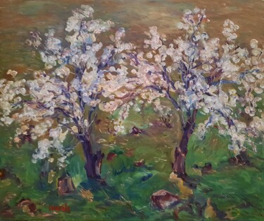 绘画 标题为“Spring , trees” 由Mushegh Grigoryan, 原创艺术品, 油