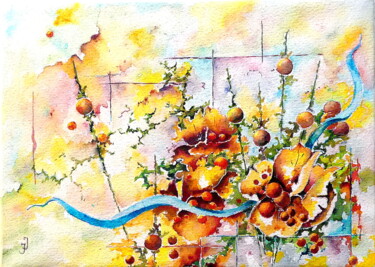 Peinture intitulée "le ruban" par Jean Jourdan, Œuvre d'art originale, Aquarelle Monté sur Châssis en bois