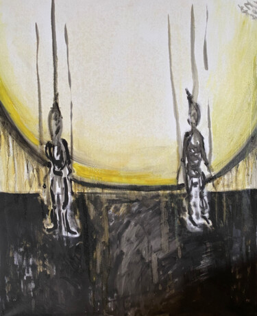 rwe46 / fly me to the moon - {$M} Painting titled "rwe46 / fly me to t…" by Leni Smoragdova, Original Artwork, Oil Mounted on Wood Stretcher frame