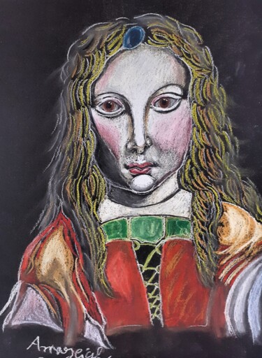 Dessin intitulée "Study of Giovanni B…" par Amazeigh Bouzékri, Œuvre d'art originale, Pastel