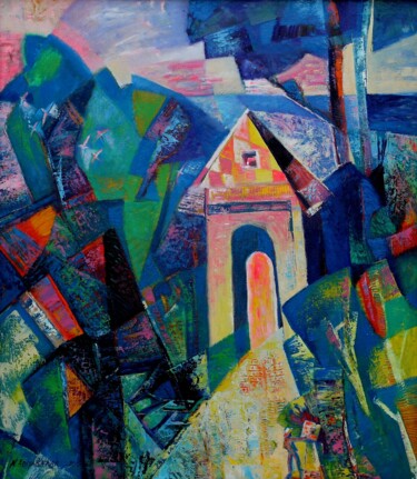 Peinture intitulée "FRANCE" par Adiyabazar Nyam, Œuvre d'art originale, Huile