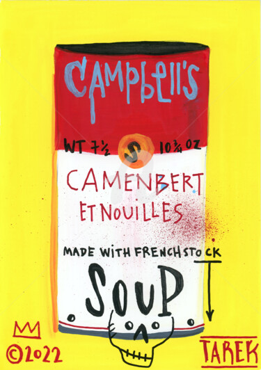 图画 标题为“Yellow Campbell's” 由Tarek Ben Yakhlef, 原创艺术品, 墨