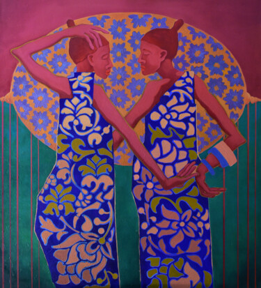 FLOWERS IN THE MIRROR 绘画 标题为“FLOWERS IN THE MIRR…” 由Marina Venediktova, 原创艺术品, 油