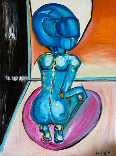mfdd / Lemon Popsicle - {$M} Painting titled "mfdd / Lemon Popsic…" by Leni Smoragdova, Original Artwork, Oil Mounted on Wood Stretcher frame