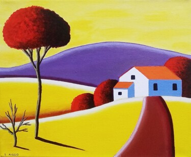 Été aux couleurs de Provence Peinture intitulée "Été aux couleurs de…" par Sabrina Riggio, Œuvre d'art originale, Acrylique Monté sur Châssis en bois