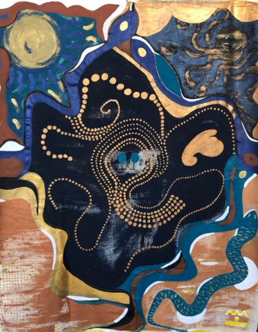 Malerei mit dem Titel "OCTOPUS" von Cecile Casini, Original-Kunstwerk, Acryl