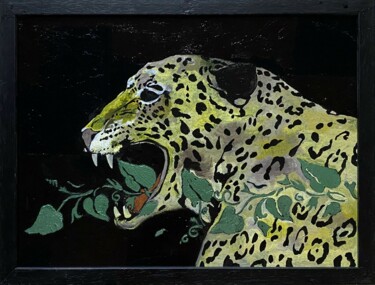 제목이 "LEOPARDO"인 미술작품 Rubens Fogacci로, 원작, 기름 나무 들것 프레임에 장착됨