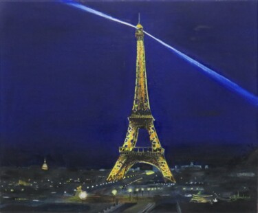 「Le phare de Paris」というタイトルの絵画 Jean-Luc Tranchandによって, オリジナルのアートワーク, オイル
