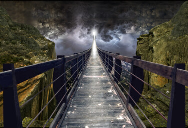 绘画 标题为“Bridge to the sky” 由Pavel Moralez, 原创艺术品, 数字油画