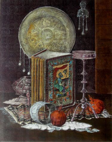 绘画 标题为“armenian naturmorte…” 由Tigran Harutyunyan, 原创艺术品, 水彩