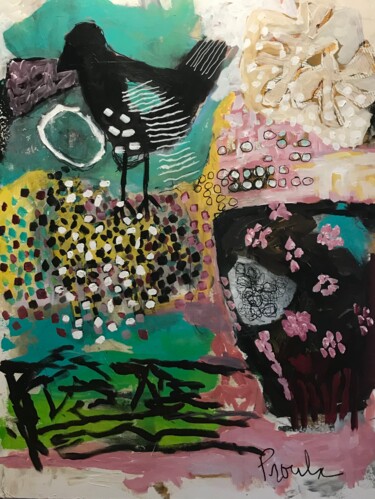Peinture intitulée "L'oiseau qui avait…" par Johanne Proulx, Œuvre d'art originale, Acrylique