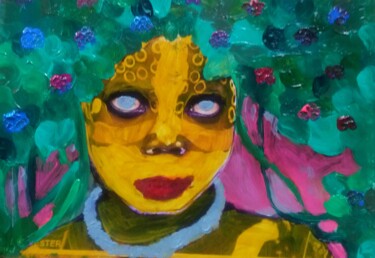 Peinture intitulée "Indigène 1" par Chrystelle Ragot, Œuvre d'art originale, Acrylique