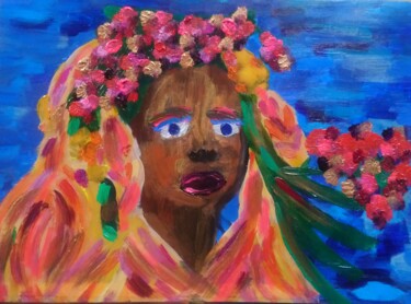 Peinture intitulée "Indigène 2" par Chrystelle Ragot, Œuvre d'art originale, Acrylique