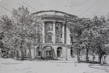 Strolling along the Old Streets Disegno intitolato "Strolling along the…" da Spartak Chernyshov, Opera d'arte originale, Inchiostro