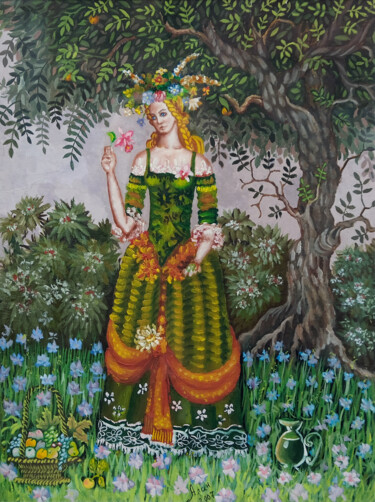 Painting titled "Flora (Флора)" by Alan Adrian Styx, Original Artwork, Oil