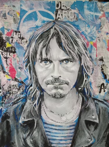Schilderij getiteld "Renaud" door Sébastien Léonard (4 Mains), Origineel Kunstwerk, Acryl