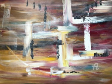 Peinture intitulée "Départ" par Laurence Thomas-Thiebau, Œuvre d'art originale, Acrylique Monté sur Châssis en bois