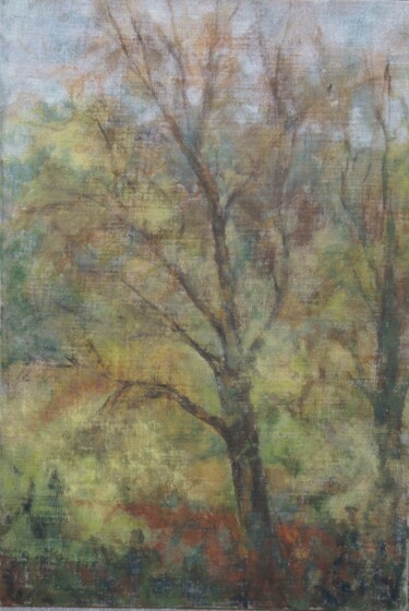 Peinture intitulée "parc 4" par Claude Legrain, Œuvre d'art originale, Tempera