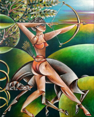 Peinture intitulée "Woman Chillout #125" par Thomas Lange, Œuvre d'art originale, Huile Monté sur Châssis en bois